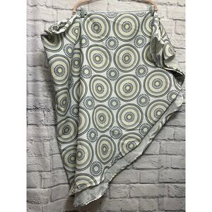 Homewear Medallion Outdoor Tablecloth Umbrella Hole & Zipper Lemon 60" Round
